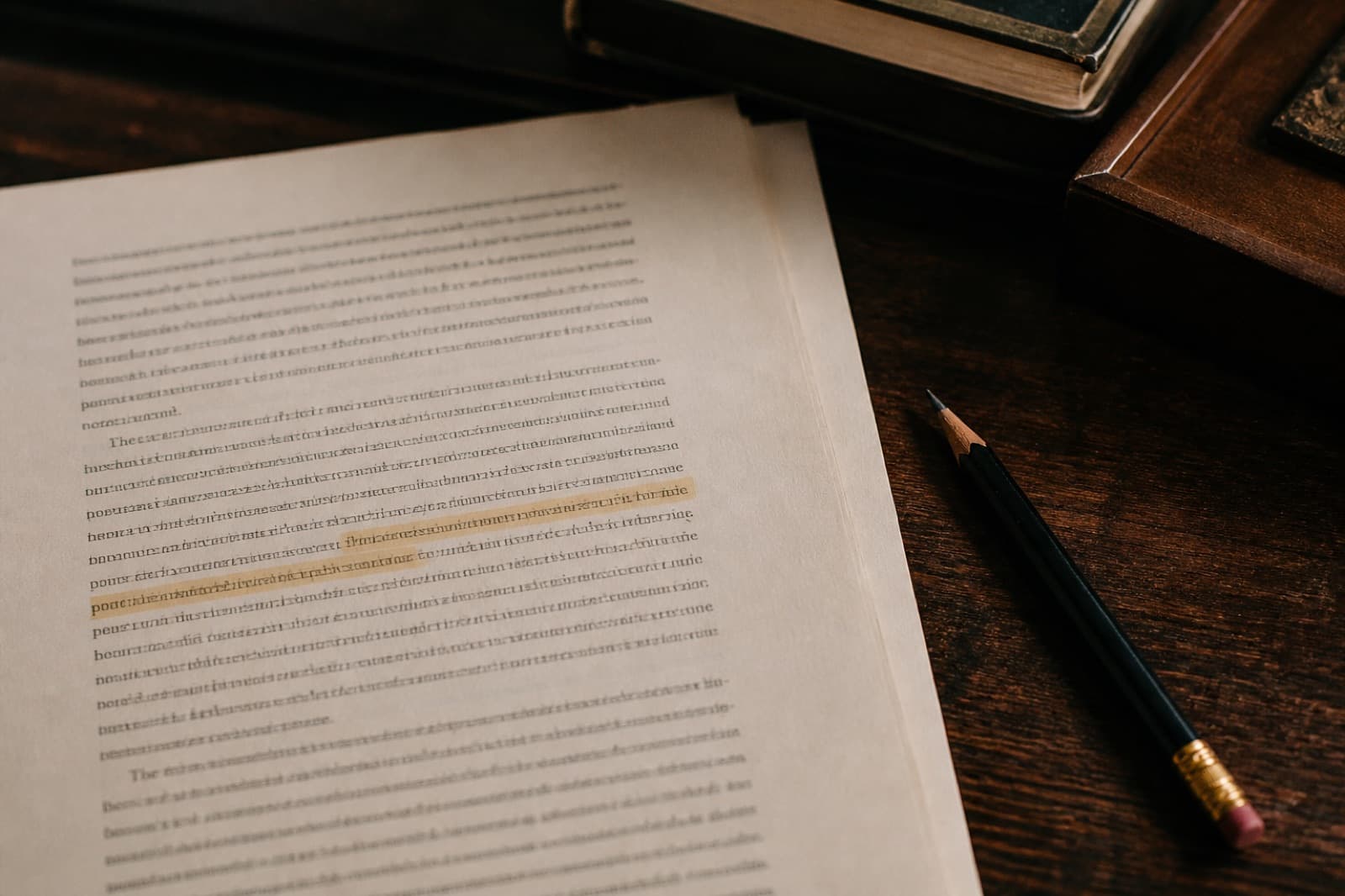 A cream printed page with one gold-highlighted sentence